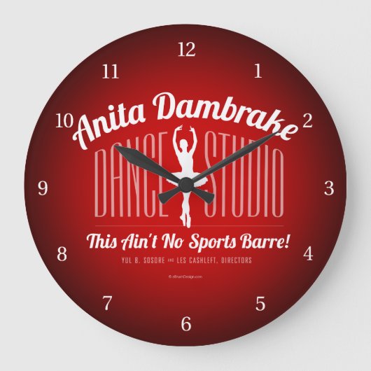 Anita Dambremse Dance Studio Large Clock Große Wanduhr (Vorderseite)