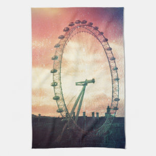 Anitiqued London Eye bei Sunrise Handtuch