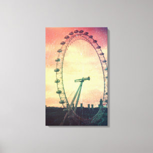 Anitiqued London Eye bei Sunrise Leinwanddruck