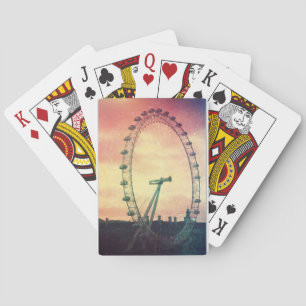 Anitiqued London Eye bei Sunrise Spielkarten