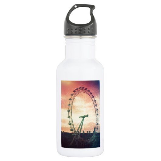 Anitiqued London Eye bei Sunrise Trinkflasche (Vorderseite)