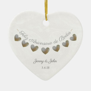 aniversario de bodas Hochzeitstag Keramik Ornament