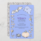 Aniversario de los niños de Halloween de dulce dul Einladung (Vorne/Hinten)