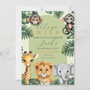Aniversario del Safari del Bebé Niedlich Einladung