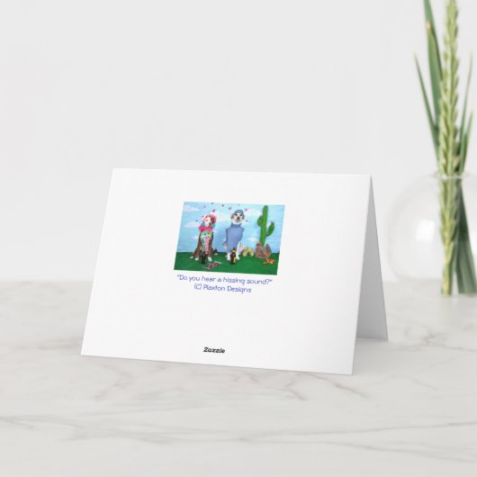 Aniversary Karte, humorvoll, Hunde in der Kleidung Karte (Rückseite)