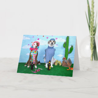 Aniversary Karte, humorvoll, Hunde in der Kleidung Karte