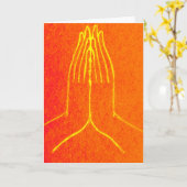 Anjali/Namaskara Mudra Grußkarte Karte (Gelbe Blume)