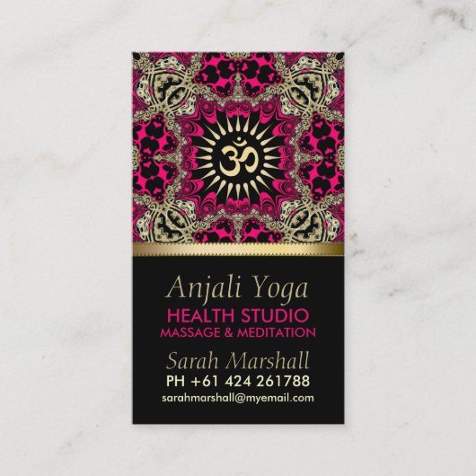 Anjali Yoga Eastern New Age Business Card Visitenkarte (Vorderseite)