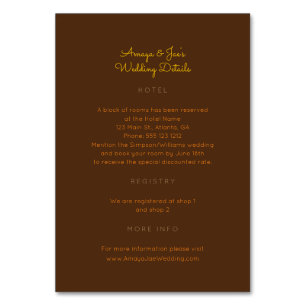 Ankara African Wedding Details 2-seitige Beilagenk Tischnummer