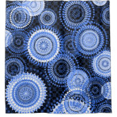 Ankara Dots Blauer Duschvorhang (Vorderseite)