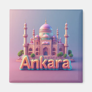 Ankara-Fantasiemonument mit pastellfarbenen Kuppel Magnet