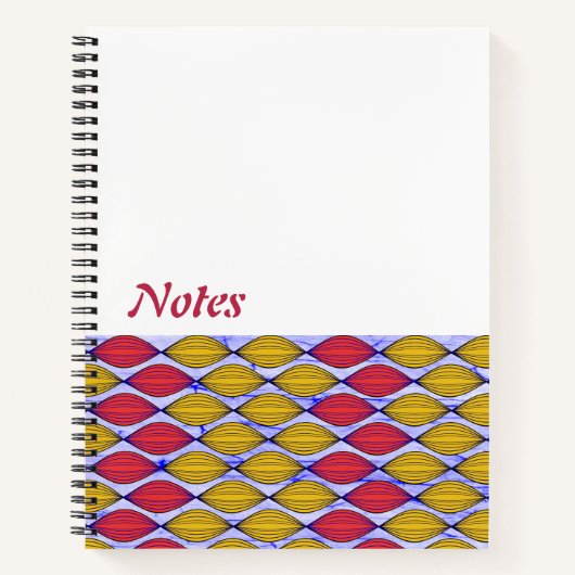 Ankara Gewebe Muster helle Farbe Notebook Notizblock (Vorderseite)