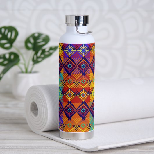 Ankara Style Bright Colorful Muster Trinkflasche (Yoga)