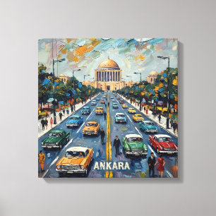 Ankara Türkei Goldene Kuppel Vintage Gespannte Lei Leinwanddruck