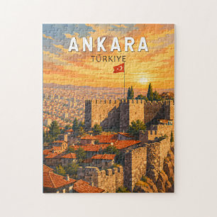 Ankara Türkei Illustration Reise Kunst Vintage Puzzle