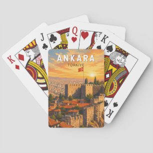 Ankara Türkei Illustration Reise Kunst Vintage Spielkarten