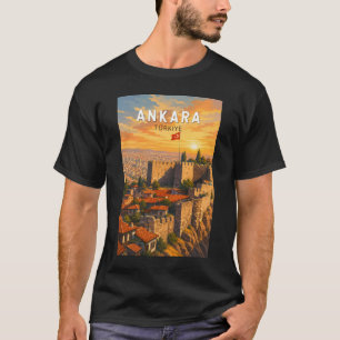Ankara Türkei Illustration Reise Kunst Vintage T-Shirt