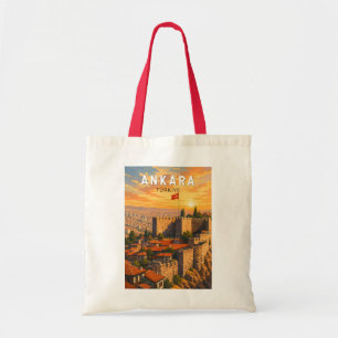 Ankara Türkei Illustration Reise Kunst Vintage Tragetasche