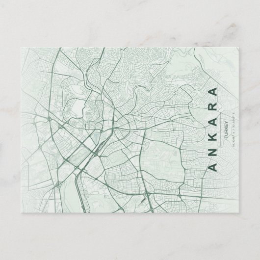 Ankara Türkei Karte Minimal (Vorderseite)