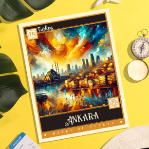 Ankara, Türkei   Vintage-Gemälde Postkarte
