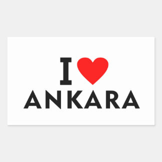 Ankara Turkey love city heart like travel Rechteckiger Aufkleber