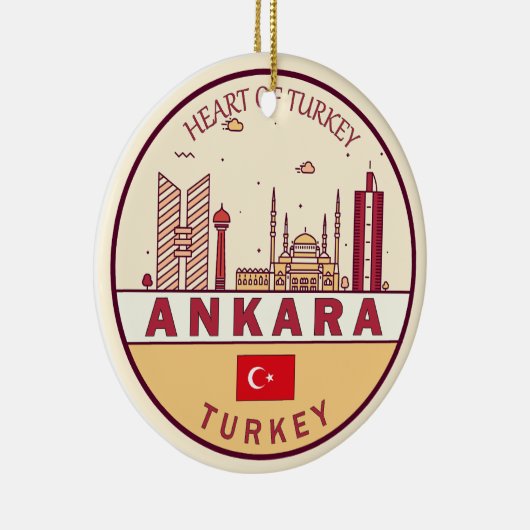 Ankara Turkey Skyline Emblem Keramik Ornament (Rechts)