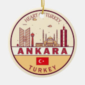 Ankara Turkey Skyline Emblem Keramik Ornament (Vorne)