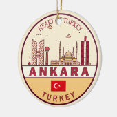 Ankara Turkey Skyline Emblem Keramik Ornament (Links)