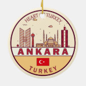 Ankara Turkey Skyline Emblem Keramik Ornament (Hinten)