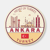 Ankara Turkey Skyline Emblem Magnet (Vorne)