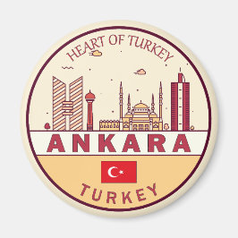 Ankara Turkey Skyline Emblem Magnet