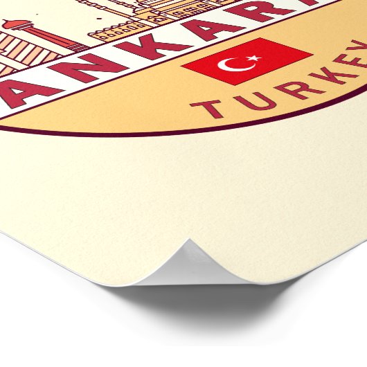 Ankara Turkey Skyline Emblem Poster (Ecke)
