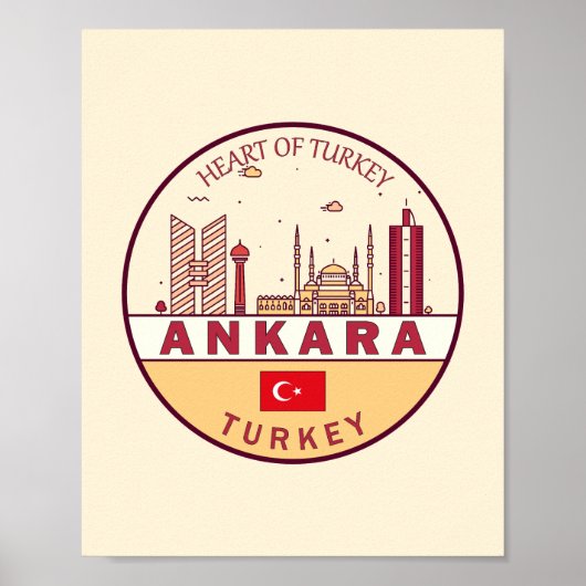 Ankara Turkey Skyline Emblem Poster (Vorne)
