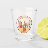 Ankara Turkey Skyline Emblem Schnapsglas (Vorderseite)