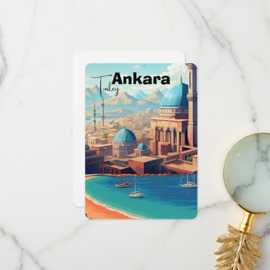 Ankara Turkey wall art - Turkey, Ankara print, Ank Dankeskarte (Vorderseite/Rückseite Beispiel)