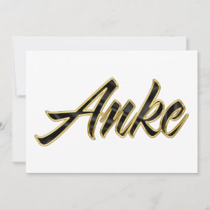 Anke black gold Lettering Karte