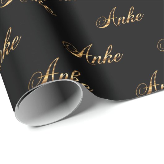 Anke gold Design Lettering Geschenkpapier (Rolleneckpunkt)
