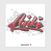 Anke red Heart Graffiti Aufkleber Sticker (Blatt)