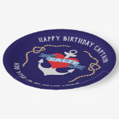 Anker alles- Gute zum Geburtstagkapitän-altes Salz Pappteller (Schrägansicht)