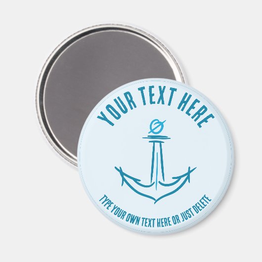 Anker am Meer. Vorlage für Sailor-Geschenke Magnet (Vorderseite/Rückseite)