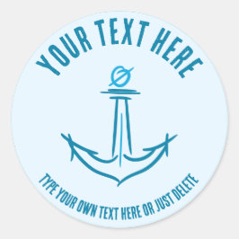 Anker am Meer. Vorlage für Sailor-Geschenke Runder Aufkleber