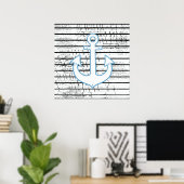 Anker an gereiften Streifen Poster (Heimbüro)