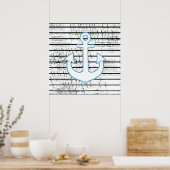 Anker an gereiften Streifen Poster (Küche)