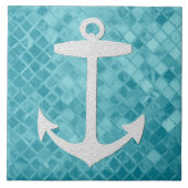 Anker auf Aqua Sea Glass Pattern Fliese (Vorderseite)