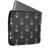 Anker auf dem Muster für schwarze Kohlenstofffaser Laptopschutzhülle (Vorne Rechts)
