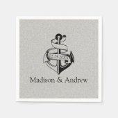 Anker auf Glitzer Serviette (Vorderseite)