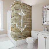 Anker auf hölzernem Duschvorhang des Imitats (Beispiel)