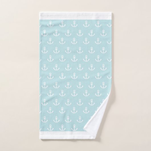 Anker auf Light Blue Badhandtuch Set (Handtuch)