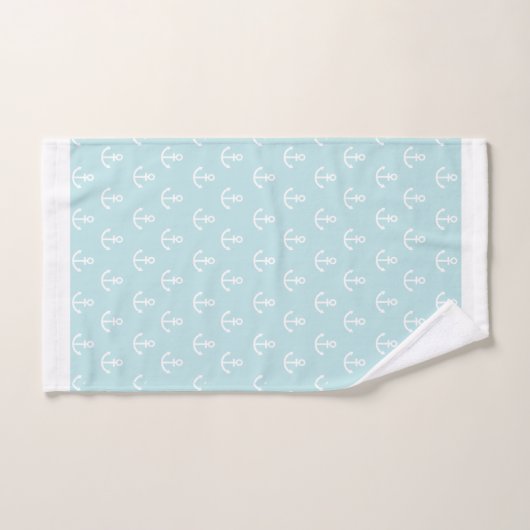 Anker auf Light Blue Badhandtuch Set (Handtuch)