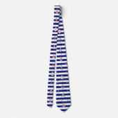 Anker auf Navy Blue Stripes Nautical Pattern Krawatte (Rückseite)
